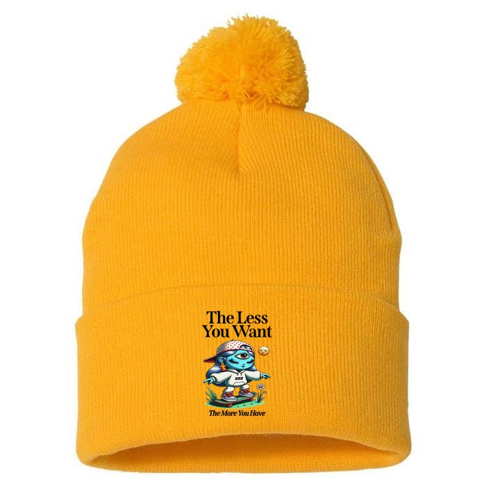 Thirdeyekingdom The Less You Want The More You Have Pom Pom 12in Knit Beanie