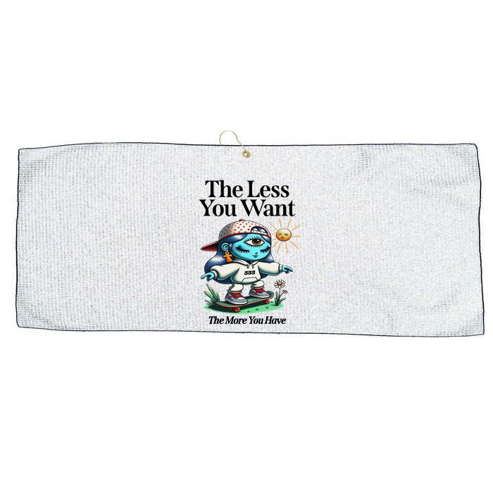 Thirdeyekingdom The Less You Want The More You Have Large Microfiber Waffle Golf Towel