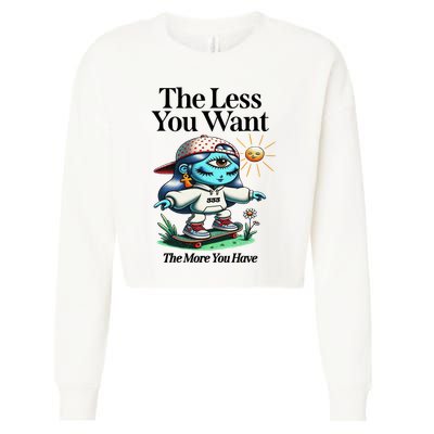Thirdeyekingdom The Less You Want The More You Have Cropped Pullover Crew