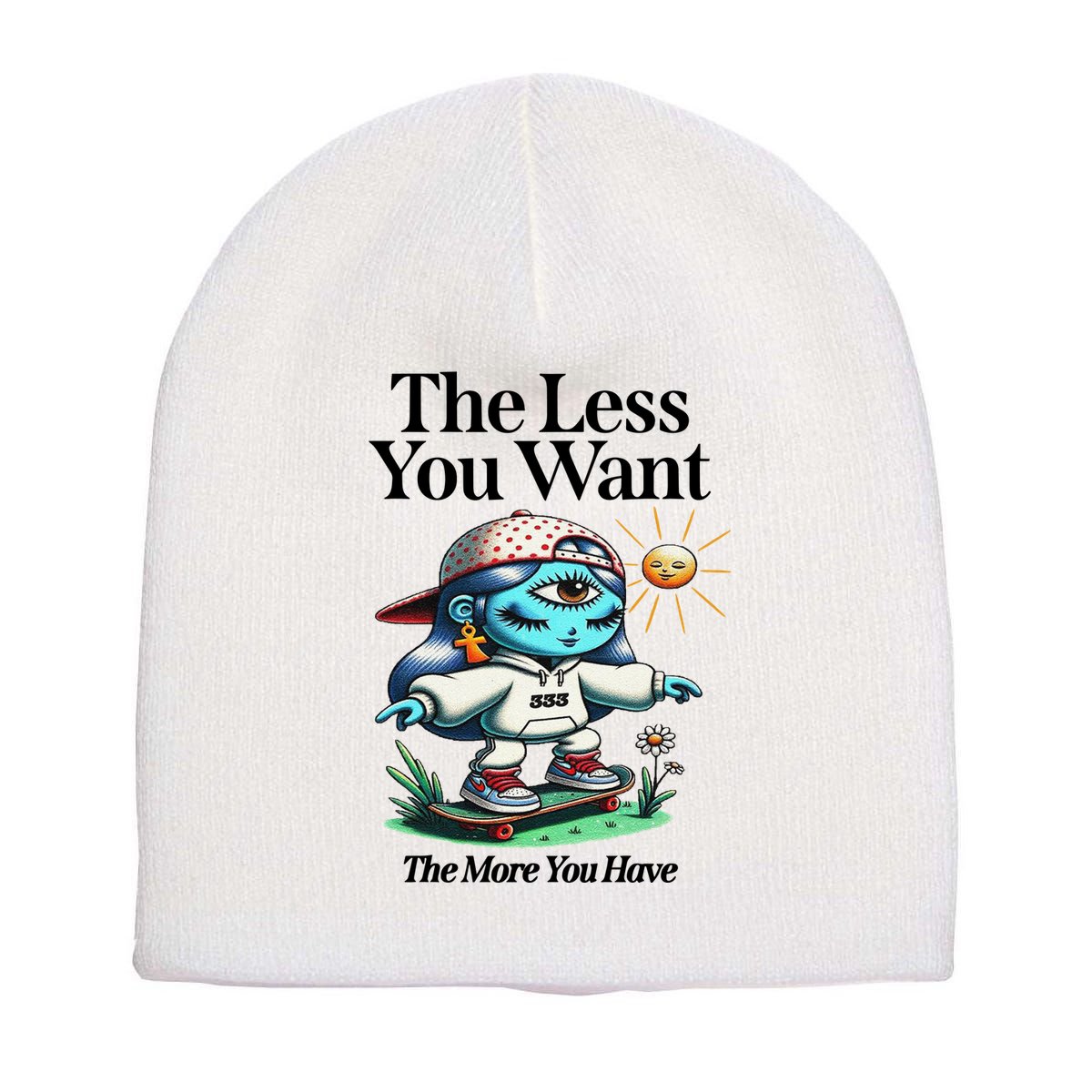 Thirdeyekingdom The Less You Want The More You Have Short Acrylic Beanie