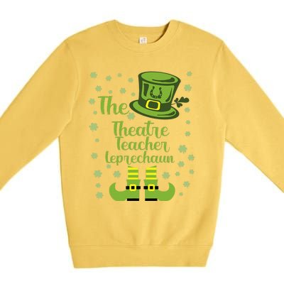 Theatre Teacher Leprechaun Group Matching St Patricks Day Premium Crewneck Sweatshirt