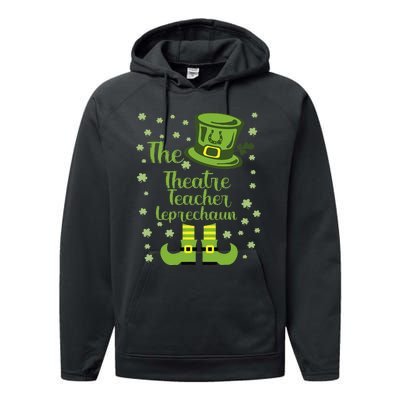 Theatre Teacher Leprechaun Group Matching St Patricks Day Performance Fleece Hoodie