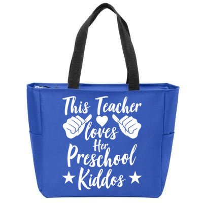 This Teacher Loves Her Valentines Day Preschool Students Gift Zip Tote Bag