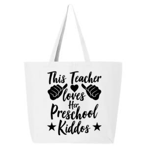 This Teacher Loves Her Valentines Day Preschool Students Gift 25L Jumbo Tote