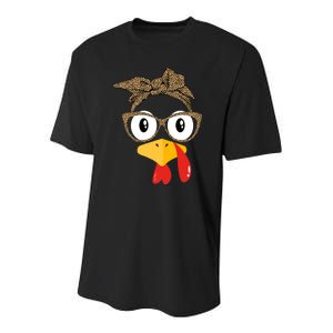 Thanksgiving Turkey Leopard Sunglasses Women Girl Autumn Youth Performance Sprint T-Shirt