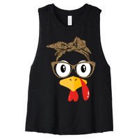 Thanksgiving Turkey Leopard Sunglasses Women Girl Autumn Women's Racerback Cropped Tank