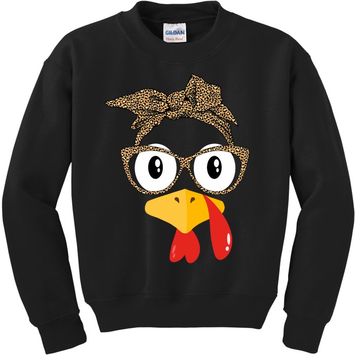 Thanksgiving Turkey Leopard Sunglasses Women Girl Autumn Kids Sweatshirt