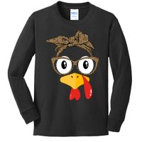 Thanksgiving Turkey Leopard Sunglasses Women Girl Autumn Kids Long Sleeve Shirt