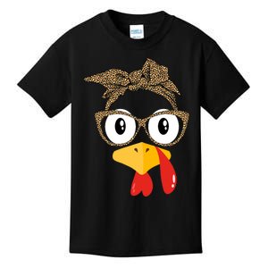 Thanksgiving Turkey Leopard Sunglasses Women Girl Autumn Kids T-Shirt