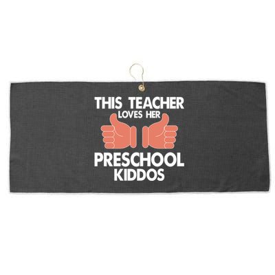 This Teacher Loves Her Valentines Day Preschool Students Meaningful Gift Large Microfiber Waffle Golf Towel