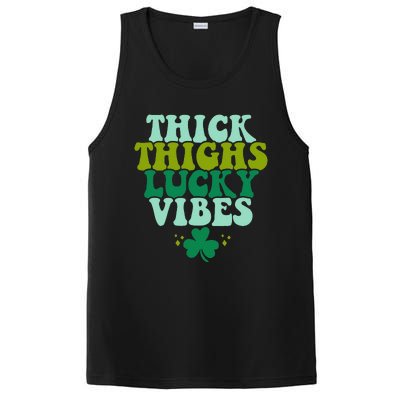 Thick Thighs Lucky Vibes Funny St. Patrick's Day Clothes PosiCharge Competitor Tank