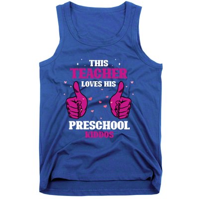 This Teacher Loves His Valentines Day Preschool Students Funny Gift Tank Top