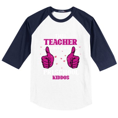 This Teacher Loves His Valentines Day Preschool Students Funny Gift Baseball Sleeve Shirt