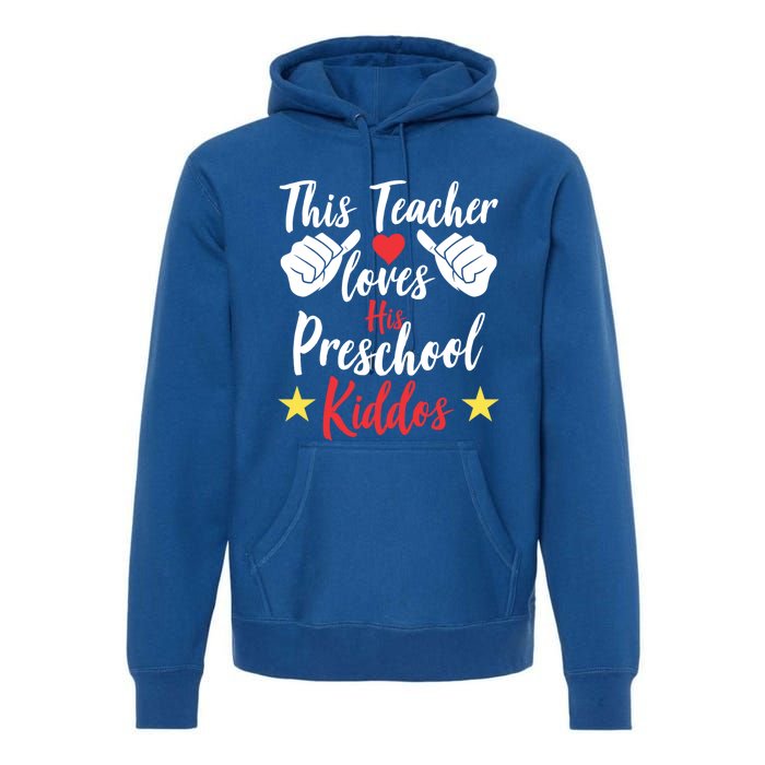 This Teacher Loves His Valentines Day Preschool Students Gift Premium Hoodie