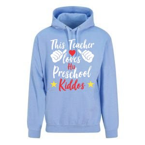 This Teacher Loves His Valentines Day Preschool Students Gift Unisex Surf Hoodie