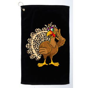 Turkey Thanksgiving Leopard Print Autumn Fall Platinum Collection Golf Towel