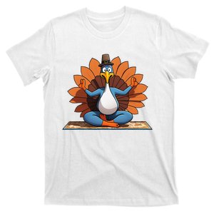 Thanksgiving Turkey Lotus Yoga Pose T-Shirt