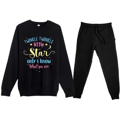 Twinkle Twinkle Little Star Gender Reveal Party Baby Shower Premium Crewneck Sweatsuit Set