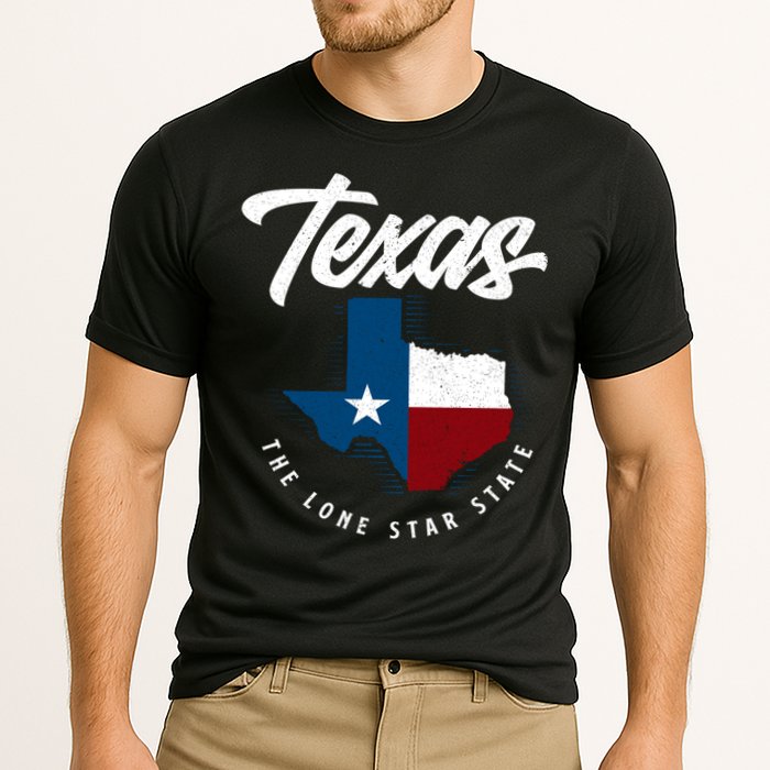 Texas The Lone Star State Gift Texas Map Cool Gift Cooling Performance Crew T-Shirt