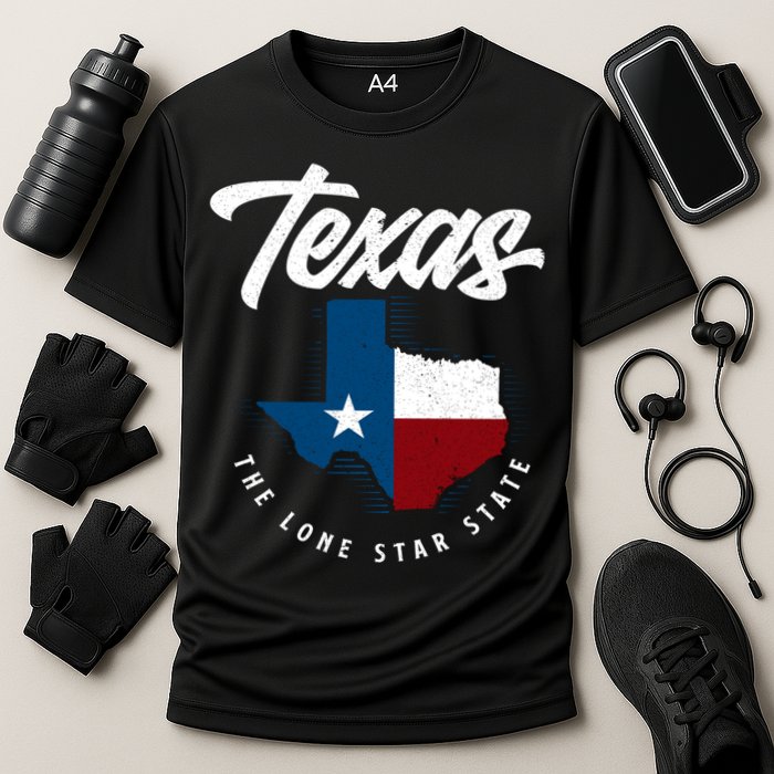 Texas The Lone Star State Gift Texas Map Cool Gift Cooling Performance Crew T-Shirt