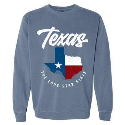 Texas The Lone Star State Gift Texas Map Cool Gift Garment-Dyed Sweatshirt