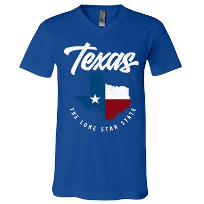 Texas The Lone Star State Gift Texas Map Cool Gift V-Neck T-Shirt