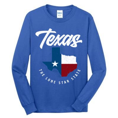 Texas The Lone Star State Gift Texas Map Cool Gift Tall Long Sleeve T-Shirt