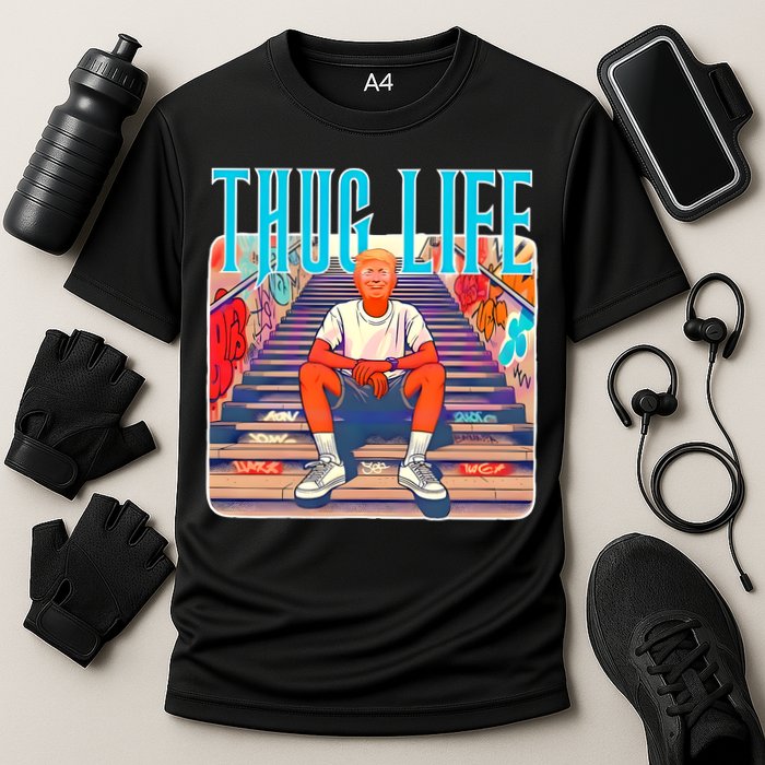 Trump Thug Life 4th Of July Cooling Performance Crew T-Shirt