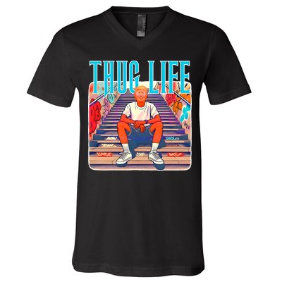 Trump Thug Life 4th Of July V-Neck T-Shirt