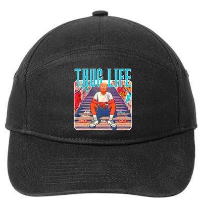 Trump Thug Life 4th Of July 7-Panel Snapback Hat