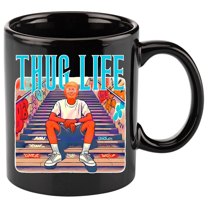 Trump Thug Life 4th Of July 11oz C Handle Ceramic Mug