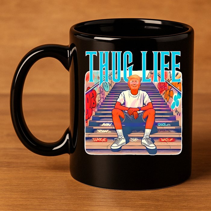 Trump Thug Life 4th Of July 11oz C Handle Ceramic Mug