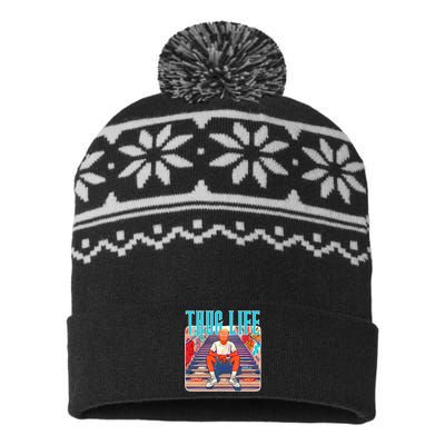 Trump Thug Life 4th Of July USA-Made Snowflake Beanie