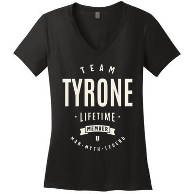 Team Tyrone Lifetime Member Funny Name Tyrone Women's V-Neck T-Shirt