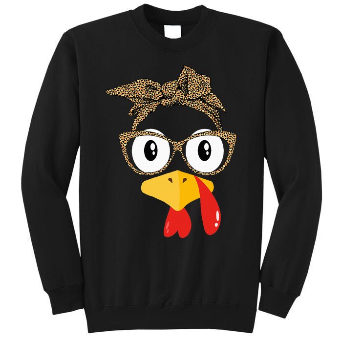 Thanksgiving Turkey Leopard Sunglasses Autumn Sweatshirt