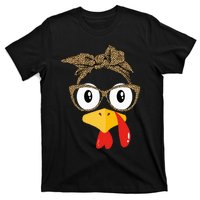 Thanksgiving Turkey Leopard Sunglasses Autumn T-Shirt