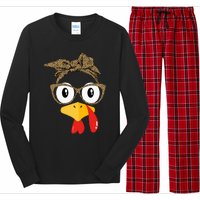 Thanksgiving Turkey Leopard Sunglasses Autumn Long Sleeve Pajama Set