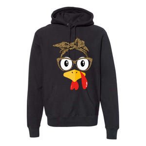 Thanksgiving Turkey Leopard Sunglasses Autumn Premium Hoodie