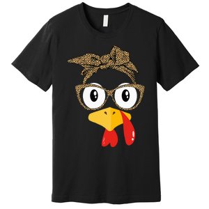 Thanksgiving Turkey Leopard Sunglasses Autumn Premium T-Shirt