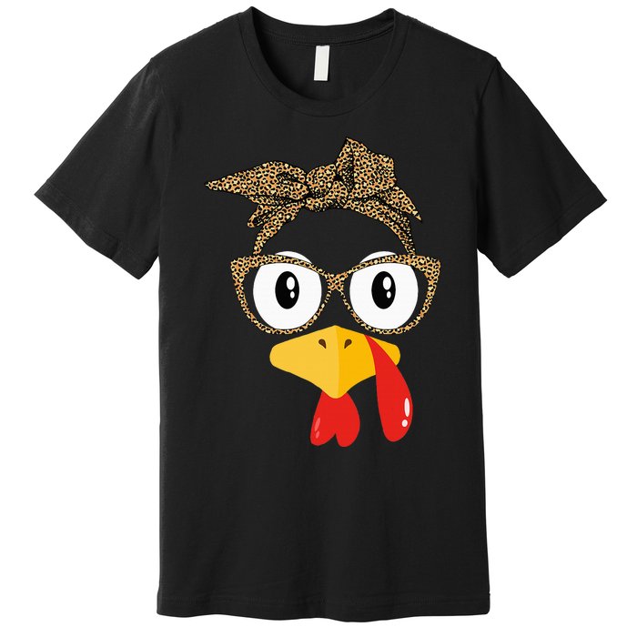 Thanksgiving Turkey Leopard Sunglasses Autumn Premium T-Shirt