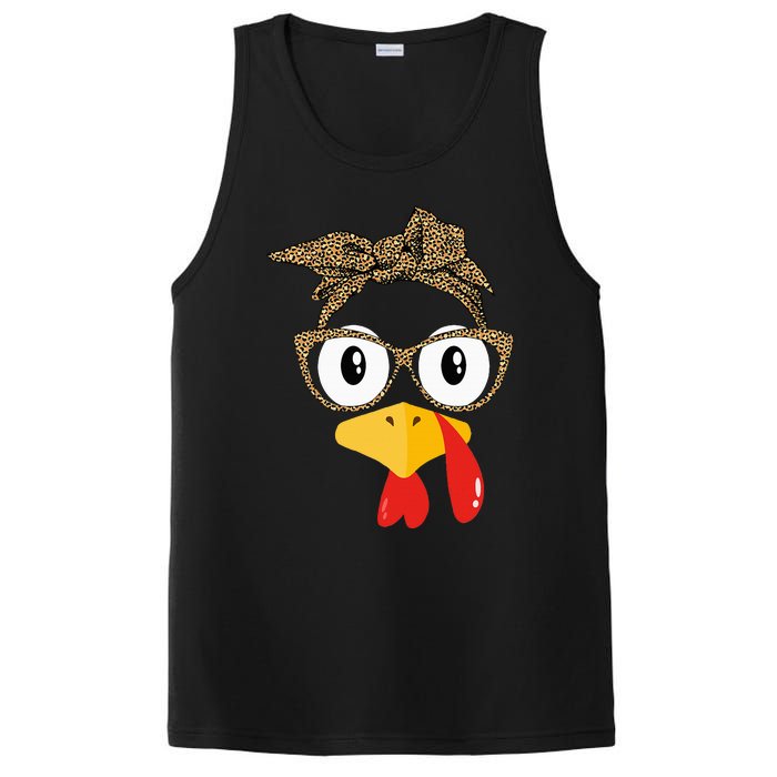 Thanksgiving Turkey Leopard Sunglasses Autumn PosiCharge Competitor Tank