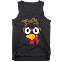 Thanksgiving Turkey Leopard Sunglasses Autumn Tank Top