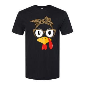 Thanksgiving Turkey Leopard Sunglasses Autumn Softstyle CVC T-Shirt