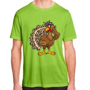 Thanksgiving Turkey Leopard Print Autumn Fall Adult ChromaSoft Performance T-Shirt