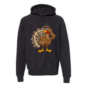 Thanksgiving Turkey Leopard Print Autumn Fall Premium Hoodie