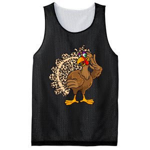 Thanksgiving Turkey Leopard Print Autumn Fall Mesh Reversible Basketball Jersey Tank