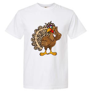 Thanksgiving Turkey Leopard Print Autumn Fall Garment-Dyed Heavyweight T-Shirt