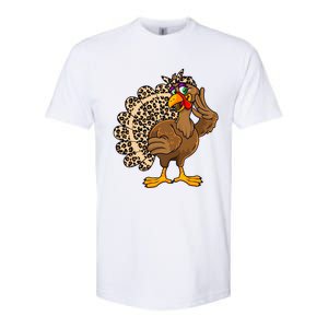 Thanksgiving Turkey Leopard Print Autumn Fall Softstyle CVC T-Shirt