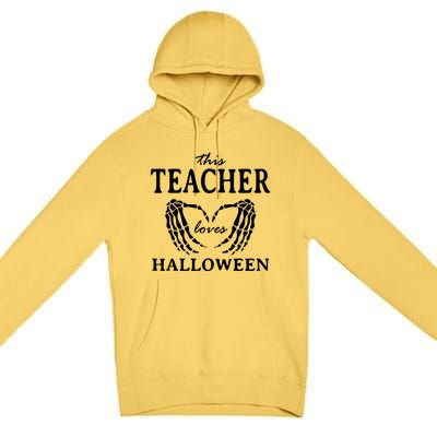 This Teacher Loves Halloween Teaching Scary Teach Spooky Gift Premium Pullover Hoodie