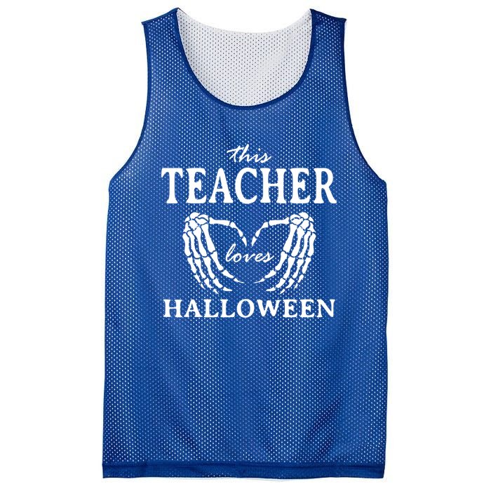 This Teacher Loves Halloween Teaching Scary Teach Spooky Gift Mesh Reversible Basketball Jersey Tank